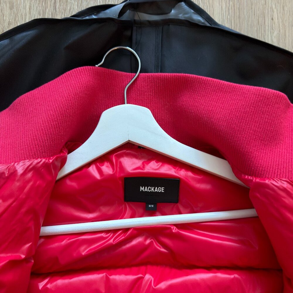 MACKAGE BUBBLE  - REAGAN LUSTROUS LIGHT DOWN CROP JACKET WITH RIB WAIST - Picture 8 of 11